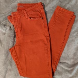 Old Navy coral orange skinny jeans